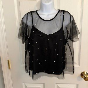 Wishful Mesh and Beaded Shirt